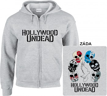 Hollywood Undead - mikina s kapucí a zipem šedá