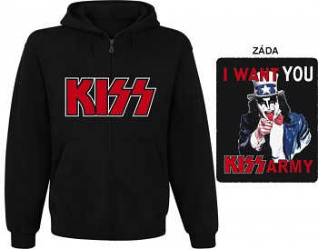 Kiss - mikina s kapucí a zipem
