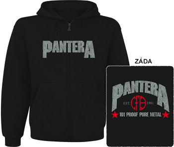 Pantera - mikina s kapucí a zipem