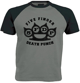 Five Finger Death Punch - šedočerné triko