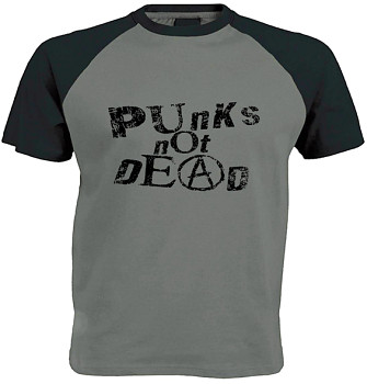Punk's Not Dead - šedočerné triko