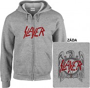 Slayer - mikina s kapucí a zipem šedá